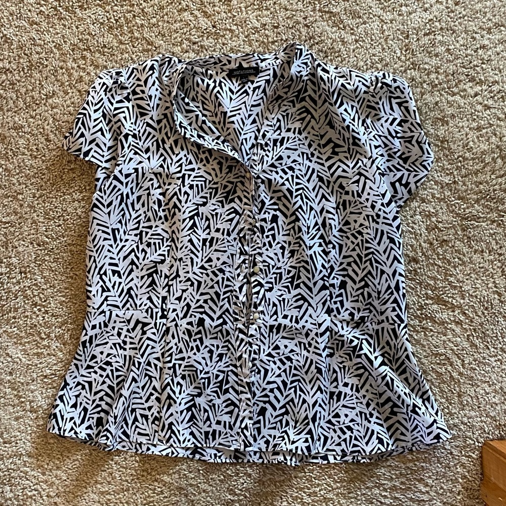 Black and White Blouse